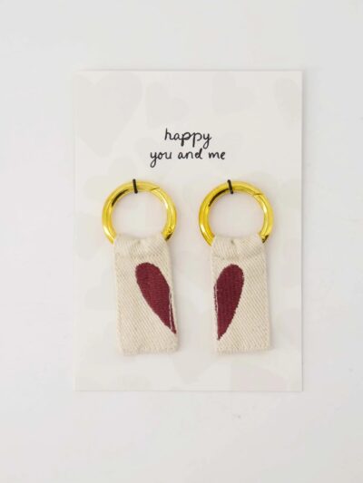 Ansichtkaart Sleutelhangers Hart Wit/Rood - zusss