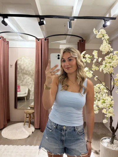 Basic stretch top - Blue