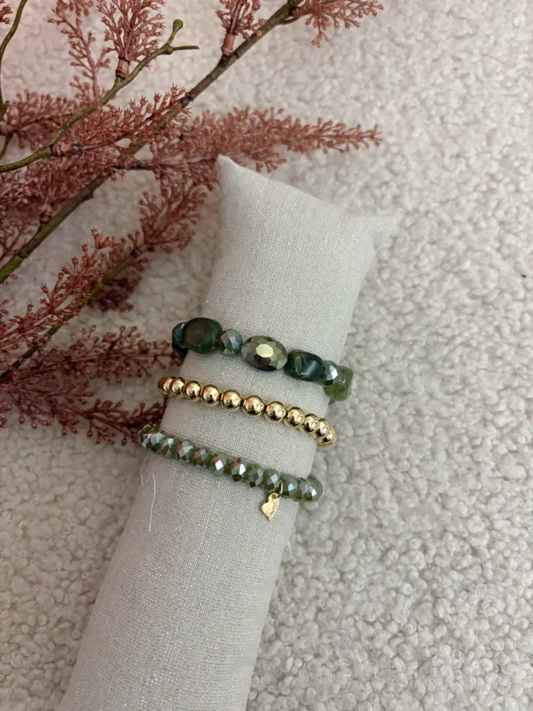 Armbandenset Olive & Gold