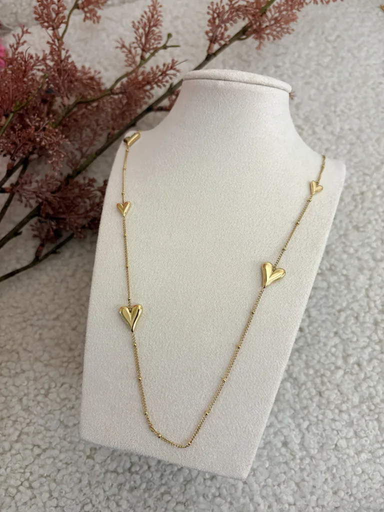 Lange Ketting Golden Hearts