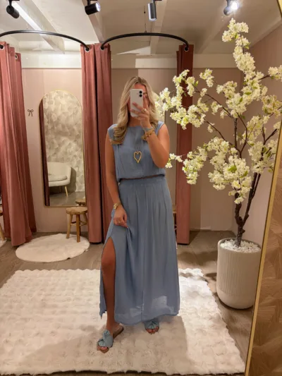 Chic two piece - jeansblauw