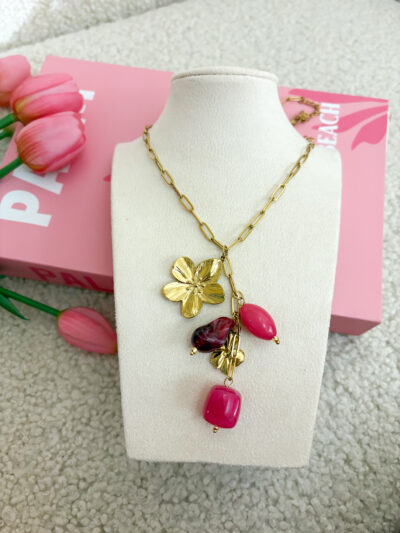 Ketting - Flower pink