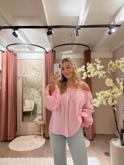 Lou off shoulder top - roze