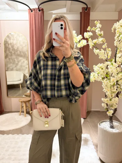 Geruite Blouse – Groen/navy