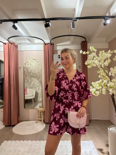 Foral playsuit - roze
