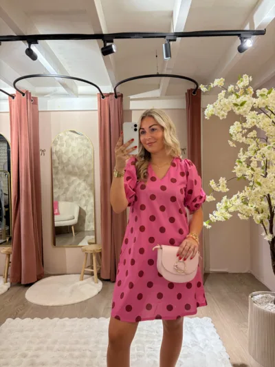 Dots jurk - Fuchsia