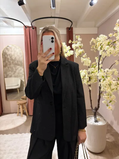 Ambika glitter blazer - zwart