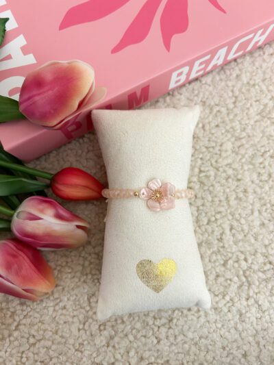 Bloem armbandje - Roze