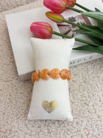 Hartjes armband - oranje