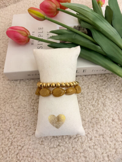 Kralen armbandset - bruin