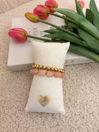 Kralen armbanden set - roze