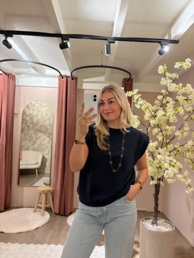 Basic Azzurro top - Donkerblauw
