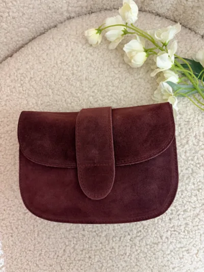Maan bag suede - bordeaux rood