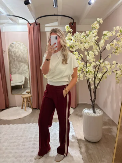 Bordeaux wide leg pants