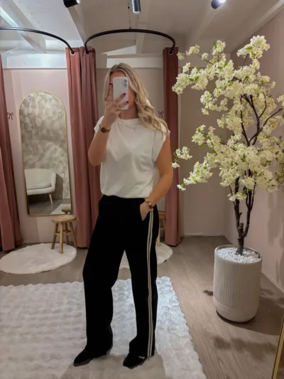 Wide leg pants - zwart