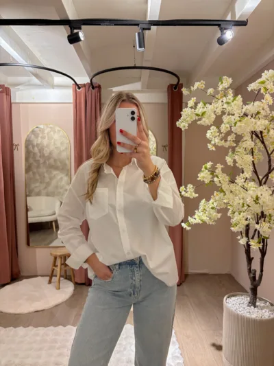 Azzurro basic white blouse