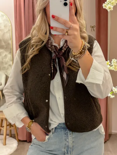 Teddy gilet - bruin
