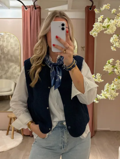 Teddy gilet - donkerblauw