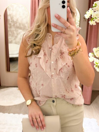 Blush bloom blouse