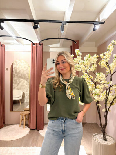 Basic puff tee Azzurro - army green