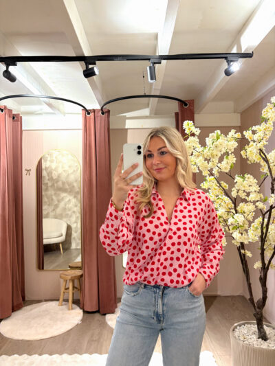 Dots azzurro blouse - Pink/Red