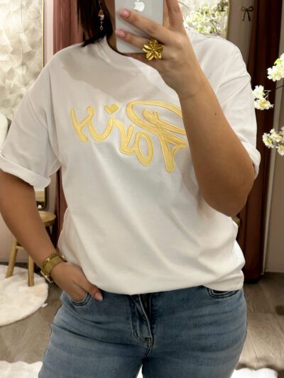 Paris t-shirt azzurro - geel