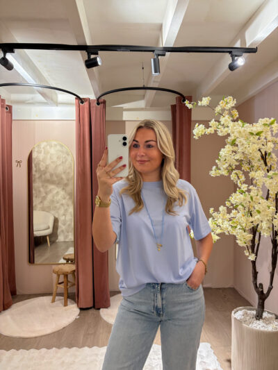 Basic tee azzurro - lichtblauw